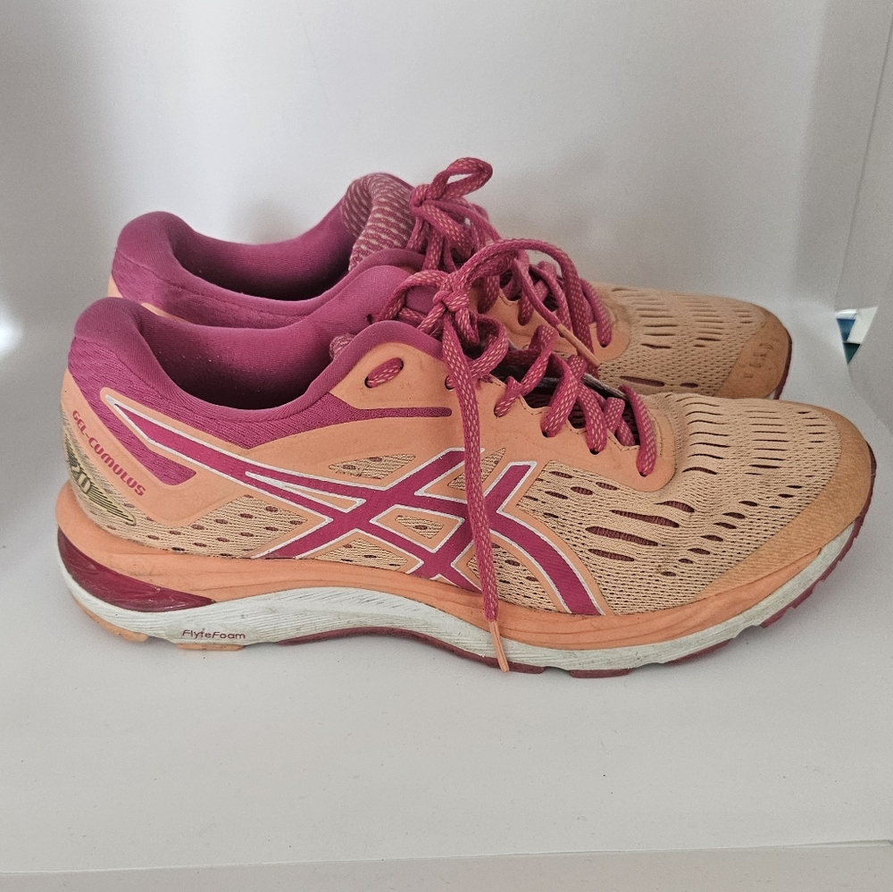 ASICS Gel-Cumulus Women’s Running Shoes – Pink / Peach – FlyteFoam. Size 8.5w
